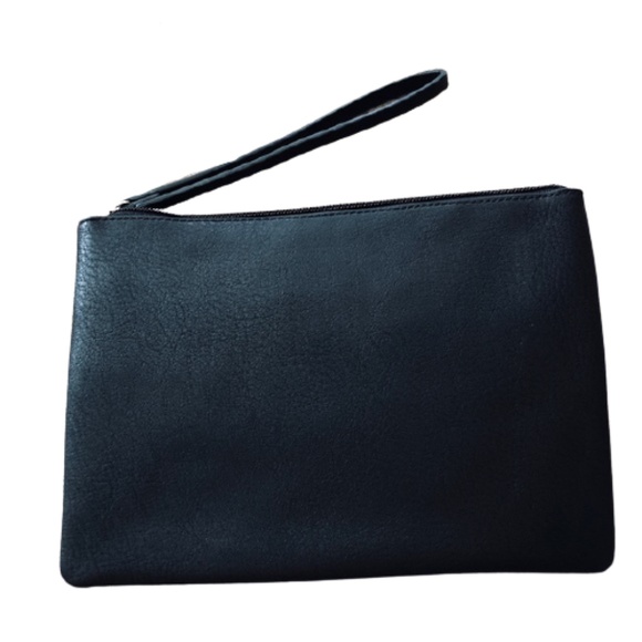 LC LAUREN CONRAD Polar Bear Wristlet Bag Pouch Makeup Clutch Travel Black - Picture 6 of 7